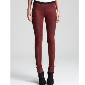 Helmut Lang Suede Leggings Mid-Rise